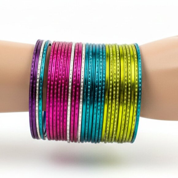 Jewelry - Lot of 75 NEW Colorful Indian Party Bangle Assorted Sizes and Colors